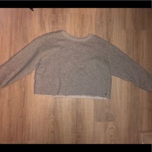 AE Cropped Gray Crewneck